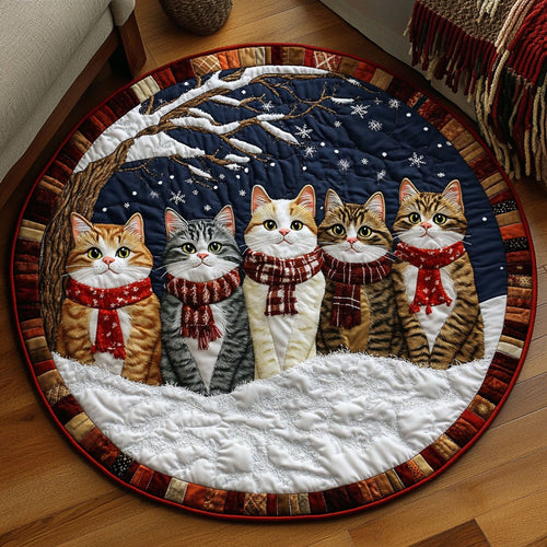 Cozy Cats KL2411006CL Quilted Round Mat
