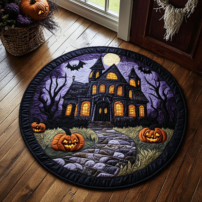 Scary House WY1107025CL Quilted Round Mat