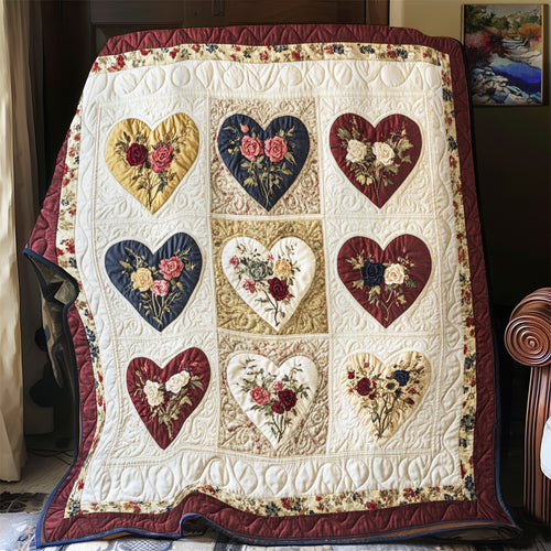 Romantic Heart Blossoms YR1001045CL Quilt