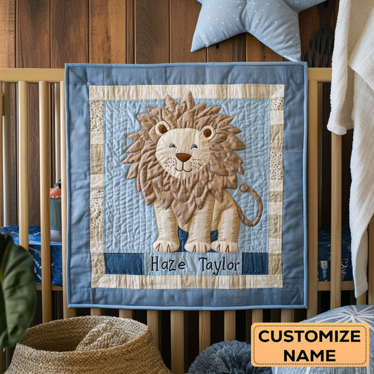 Sleepy Little Lion WN2407061CL Personalized Baby Quilt