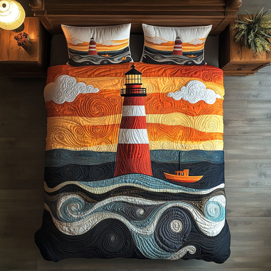Lighthouse In Sunset WY3105014CL Duvet Cover Set