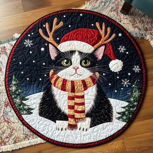 Tuxedo Reindeer LT2211016CL Quilted Round Mat