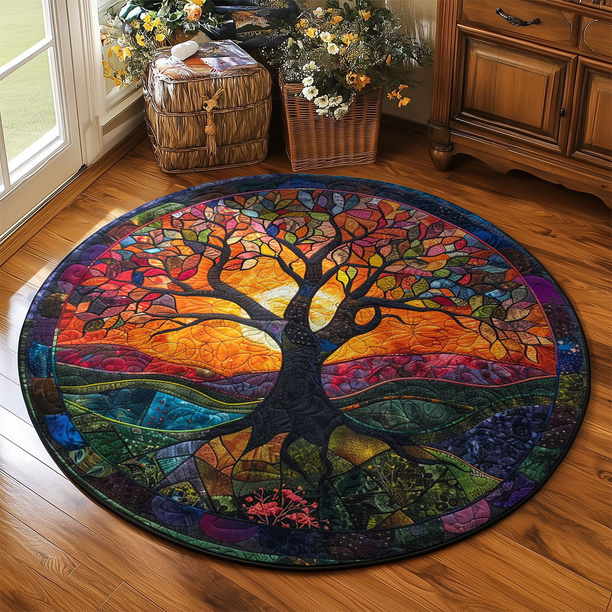 Tree Of Life WJ2203080CL Quilted Round Mat