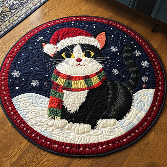 Black Tie Christmas LT2211019CL Quilted Round Mat