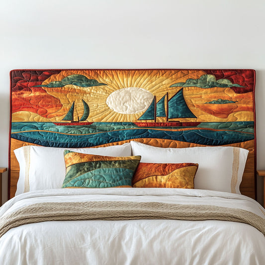 Wave Sailboat WN2412034CL Quilted Headboard Slipcover