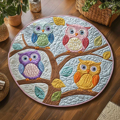 Owl Giggly Grove WN2503107CL Quilted Round Mat