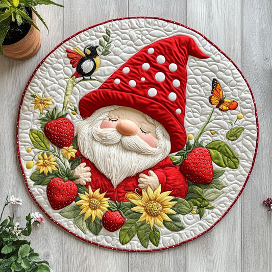 Sweet Gnome CW0406047CL Quilted Round Mat