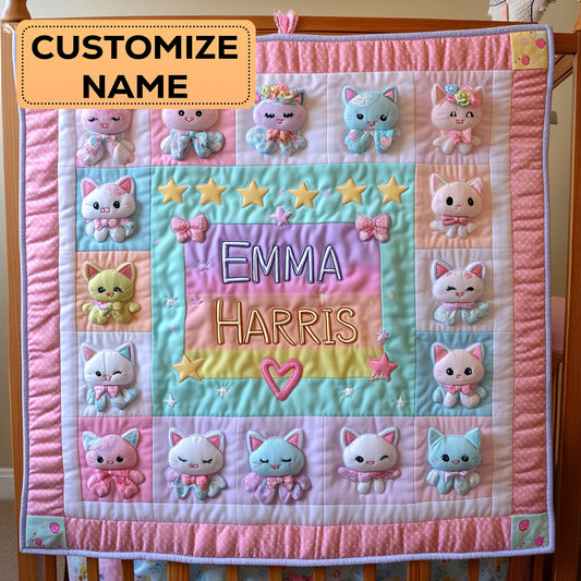 Color Kitty CW2807016CL Personalized Baby Quilt