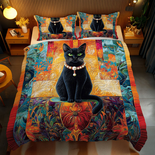 Black Cat Portrait WY2512036CL Duvet Cover Set