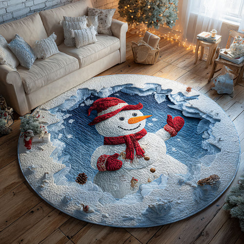 Snowman Joy CW1111055CL Quilted Round Mat