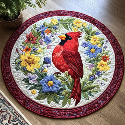 Floral Cardinal CW1206012CL Quilted Round Mat