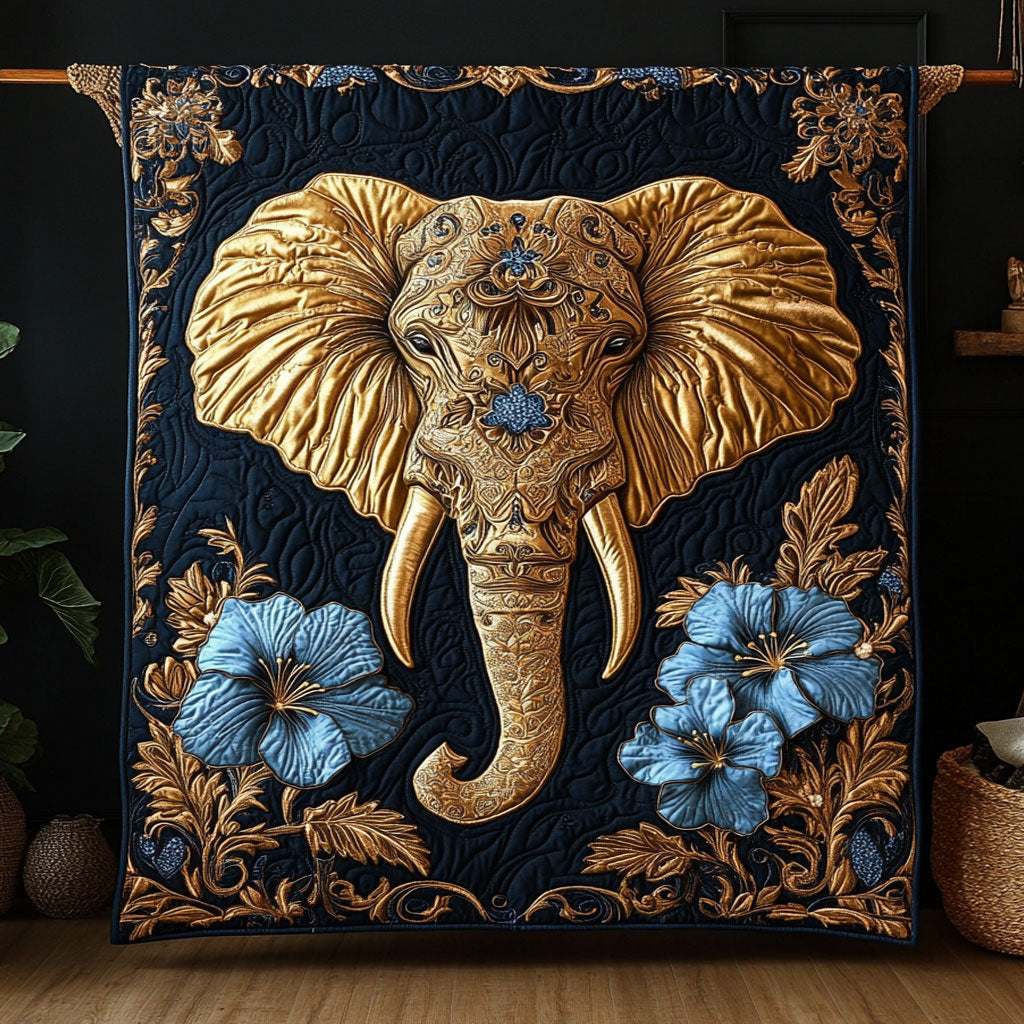 Royal Flower Gold Elephant WY1706015CL Quilt