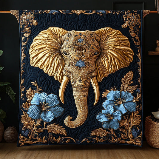 Royal Flower Gold Elephant WY1706015CL Quilt