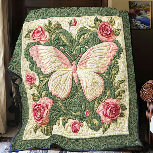 Butterfly In Rose Garden WY0602130CL Quilt