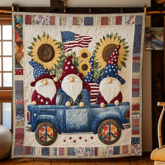 Flag Gnome Adventures WN2811060CL Quilt