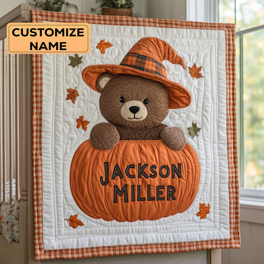 Autumn Bear CP3007049CL Personalized Baby Quilt