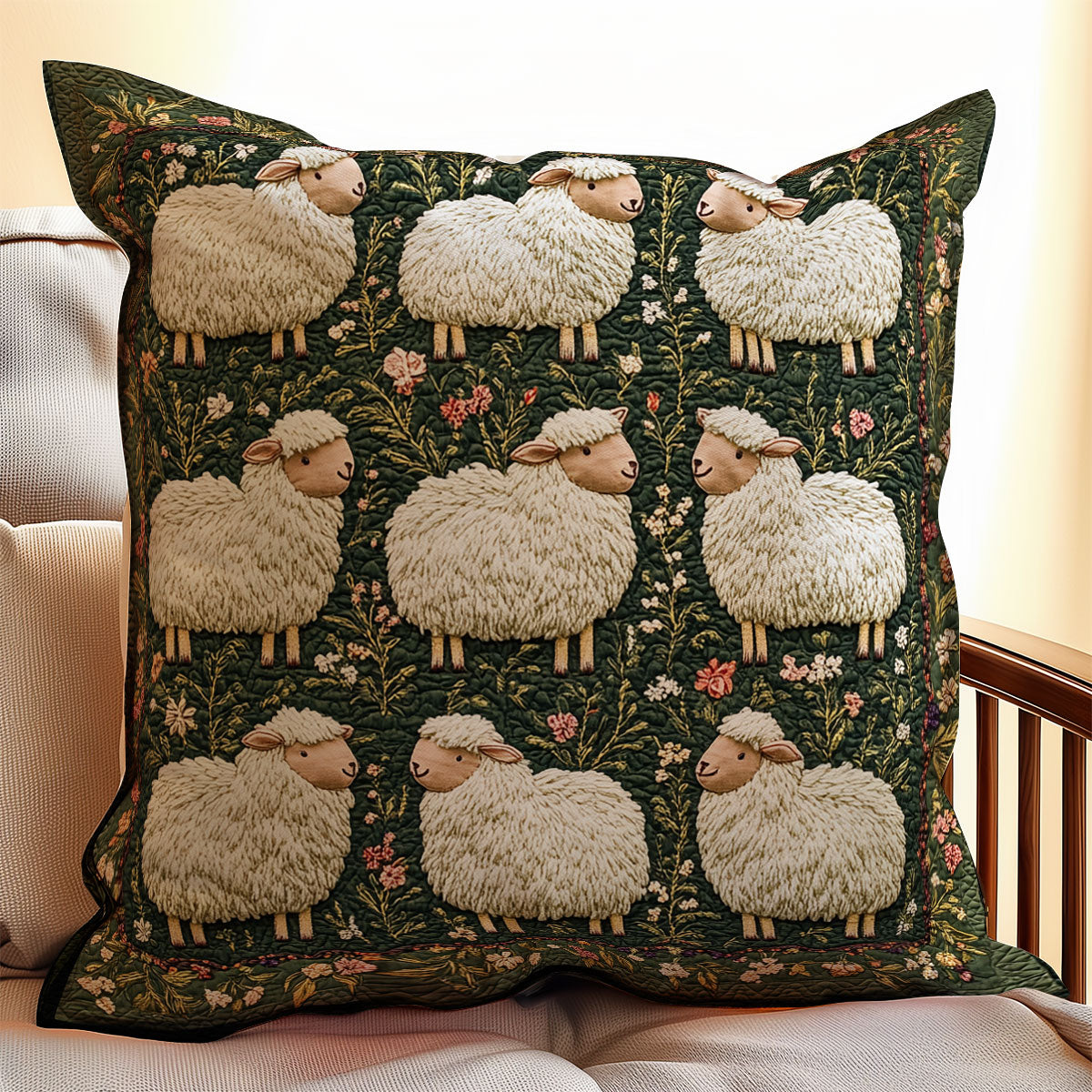 Adorable Lamb WX1802120CL Quilt Pillow Case