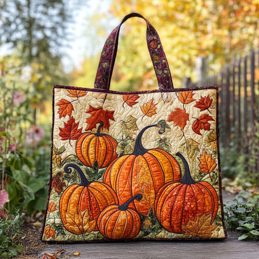 Autumn Pumpkin WN2409003CL Quilted Tote Bag