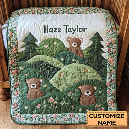 Bear Den Comfort WN2107003CL Personalized Baby Quilt