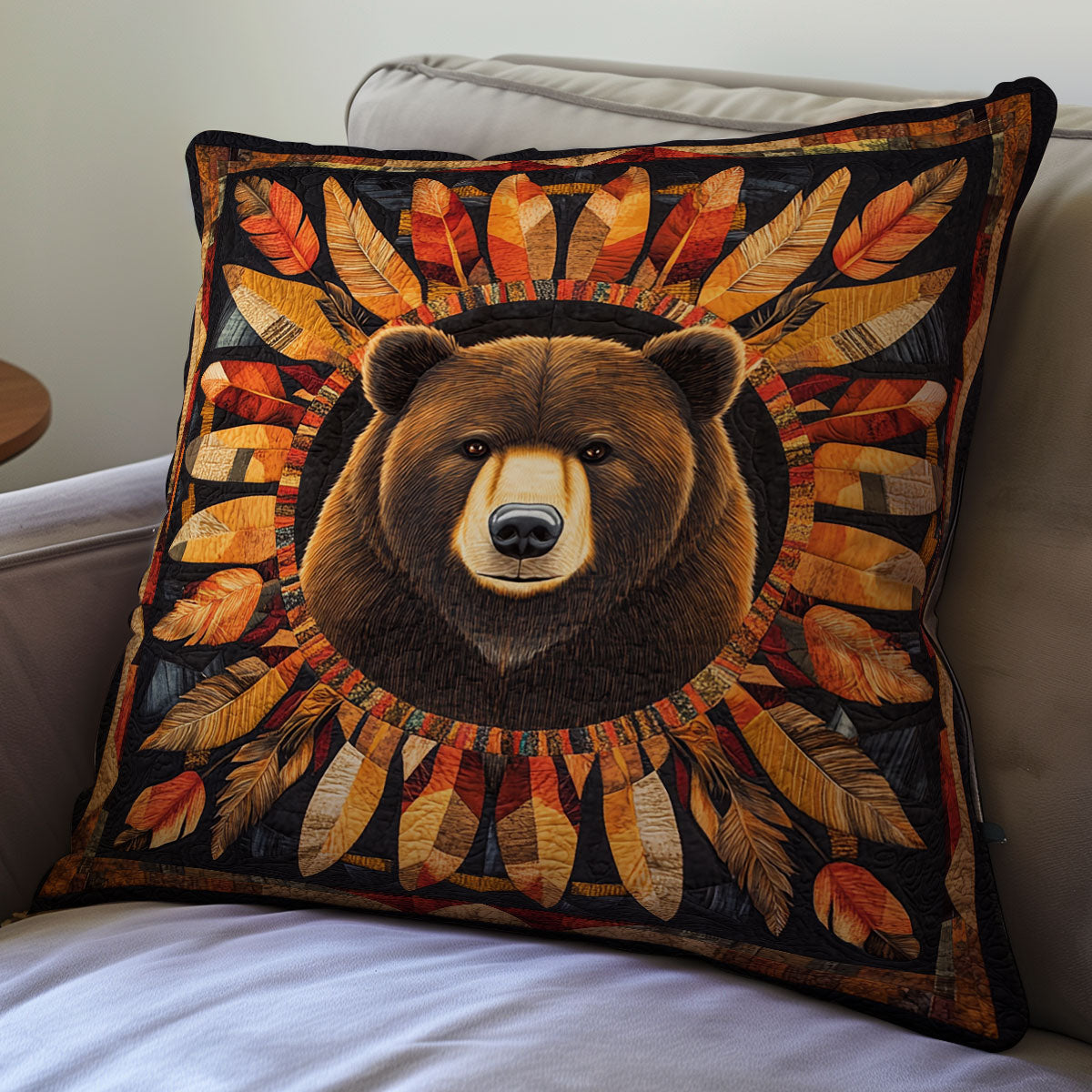 Bear Native American WX2101058CL Quilt Pillow Case