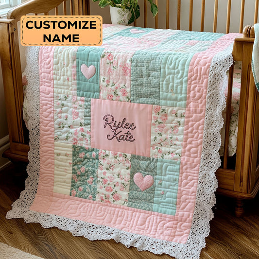 Beautiful Flower WJ1207001CL Personalized Baby Quilt