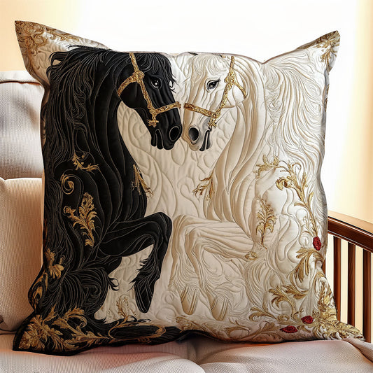 Black And White Horse WX0501090CL Quilt Pillow Case