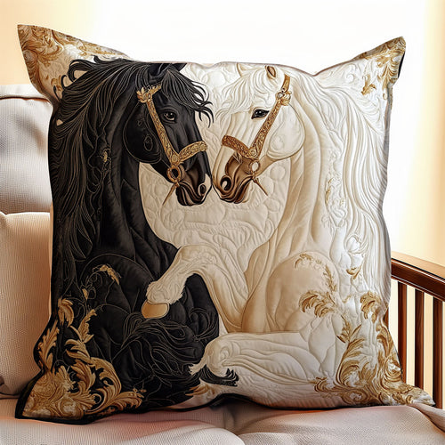 Black And White Horse WX0501092CL Quilt Pillow Case