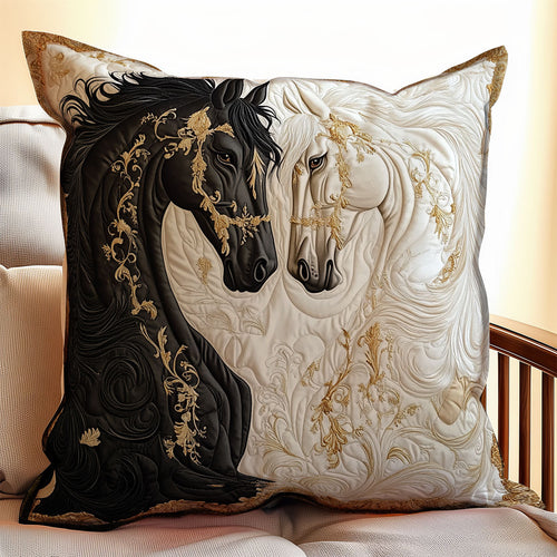 Black And White Horse WX0501094CL Quilt Pillow Case