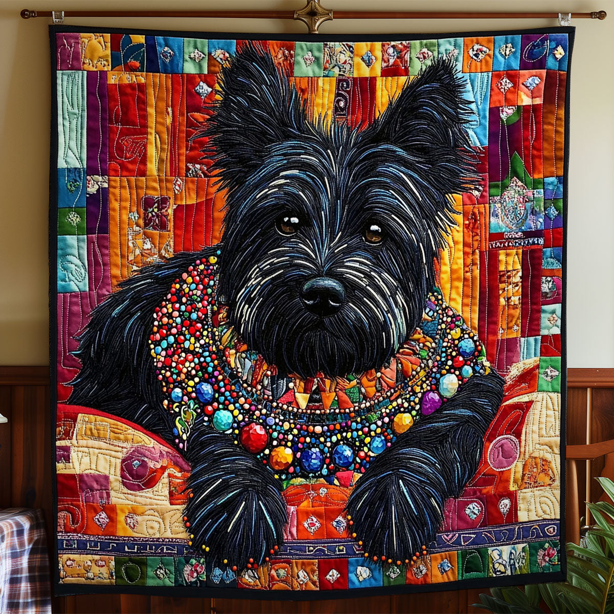 Black Terrier WY1001109CL Quilt