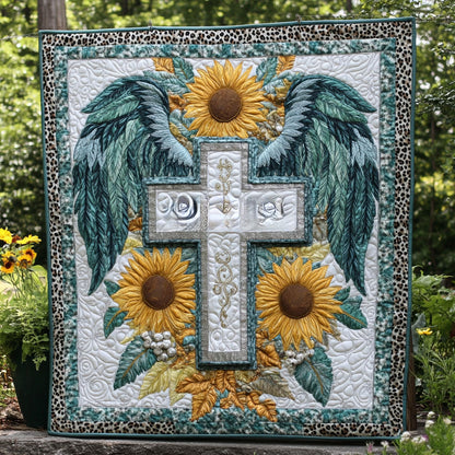 Blessed Garden Cross WN2108005CL Quilt