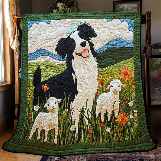 Border Collie And Lamb WX1302013CL Quilt