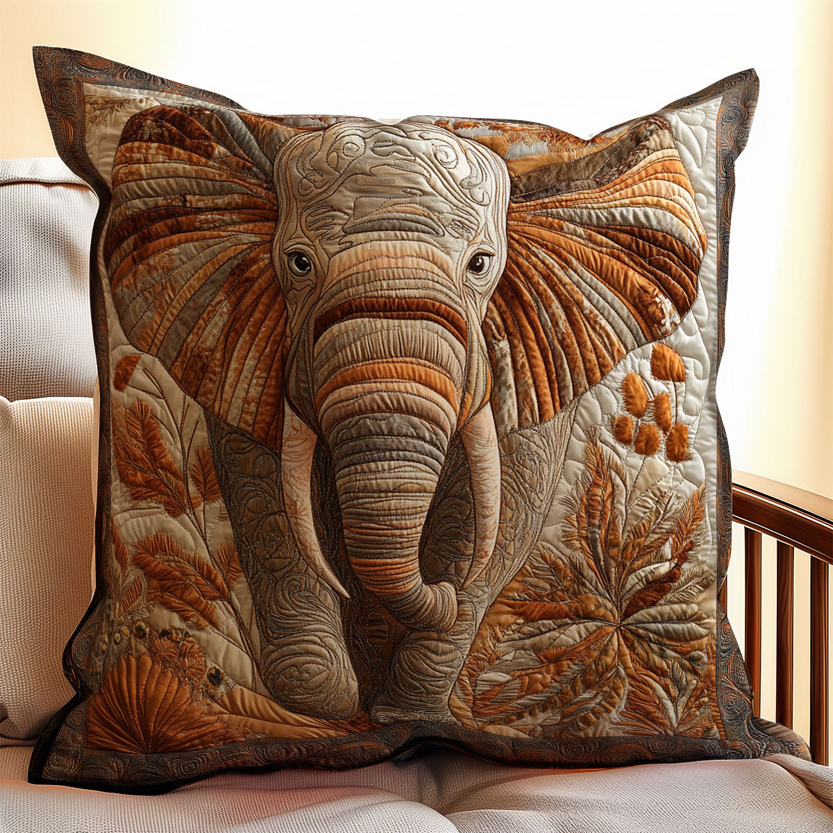 Brown Elephant WX0802113CL Quilt Pillow Case