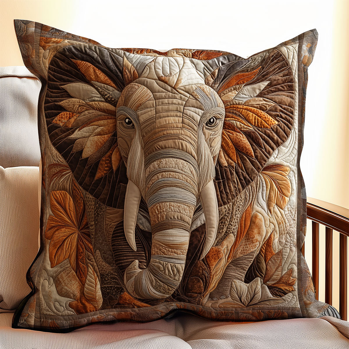 Brown Elephant WX0802120CL Quilt Pillow Case