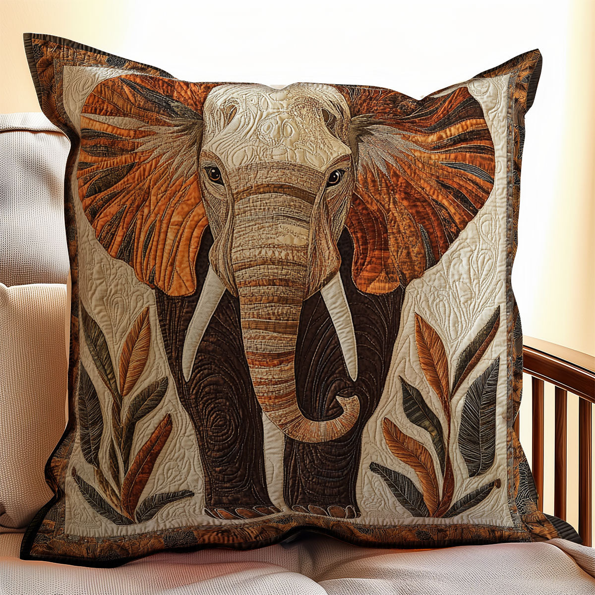 Brown Elephant WX0802124CL Quilt Pillow Case