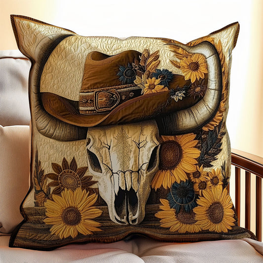 Bull Skull Cowboy WX0602098CL Quilt Pillow Case