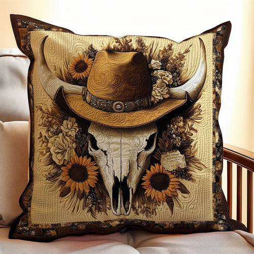 Bull Skull Cowboy WX0602099CL Quilt Pillow Case