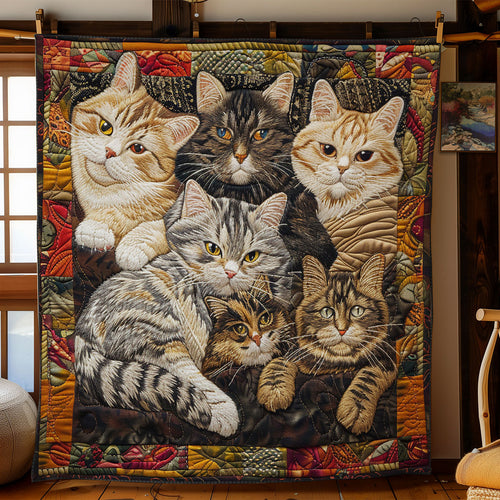 Cat Family WY1001116CL Quilt