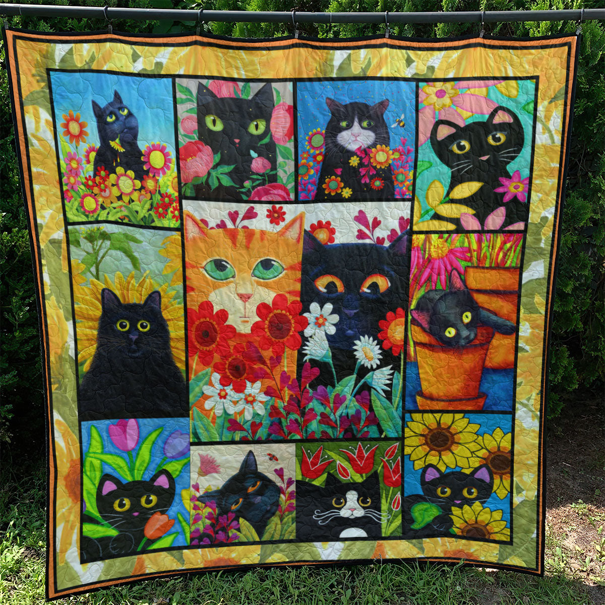 Cat Flower YR1608001CL Quilt