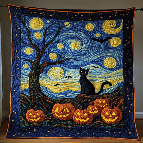 Moonlit Black Cat Halloween WY1508108CL Quilt