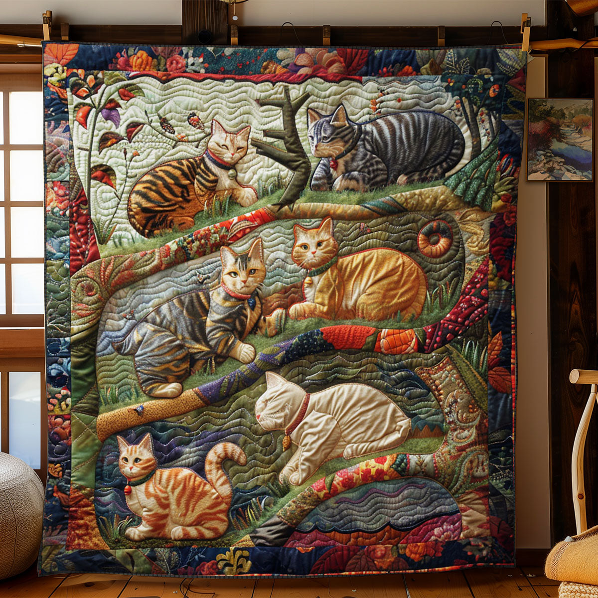 Cat Playing WY1001118CL Quilt