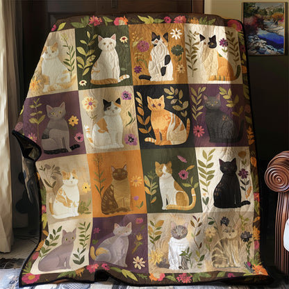 Cat With Flower YR0908001CL Quilt