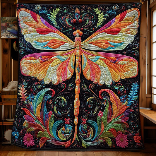 Colorful Dragonfly Portrait WY1001121CL Quilt
