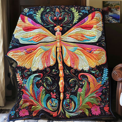 Colorful Dragonfly Portrait WY1001121CL Quilt