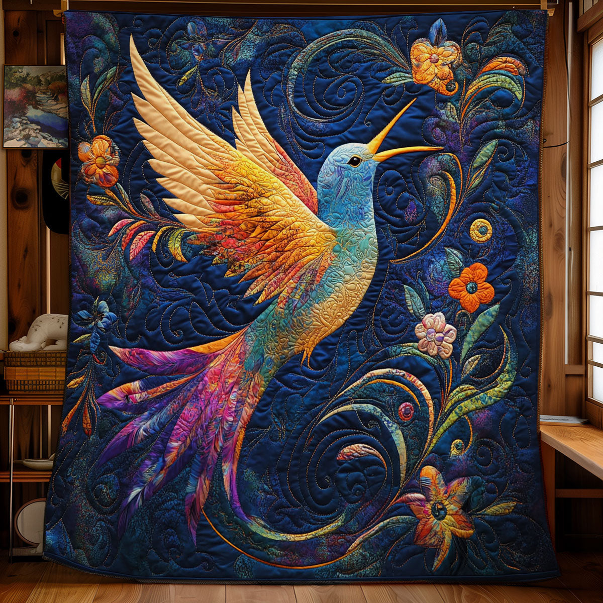 Colorful Hummingbird WY1001123CL Quilt