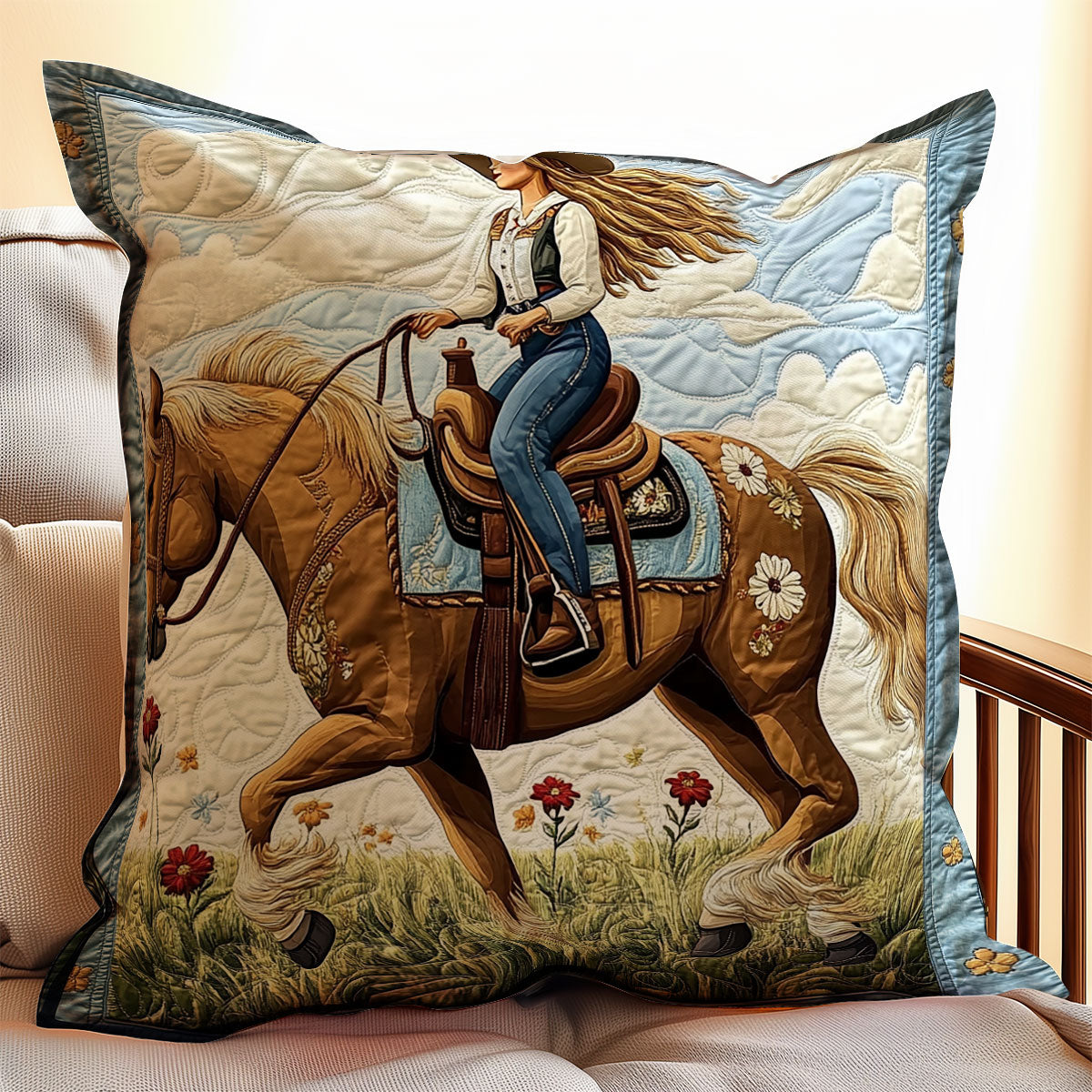 Cowgirl WX0702101CL Quilt Pillow Case