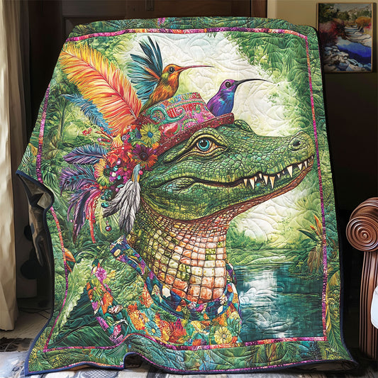 Crocodile Feather And Hummingbird WY1001131CL Quilt