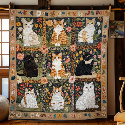 Cute Cat Flower YR1911012CL Quilt