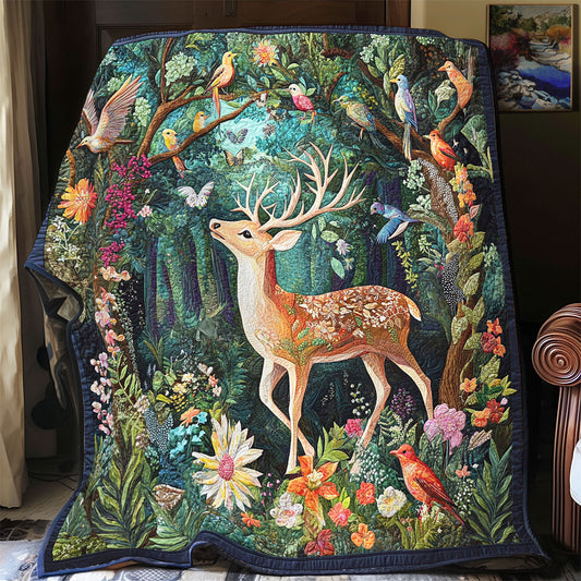 Deer Flower Forest WX1302041CL Quilt