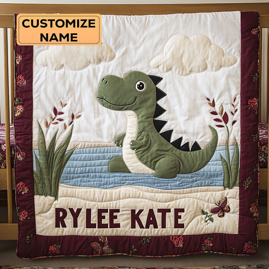 Dino Nap Patch WJ1207003CL Personalized Baby Quilt