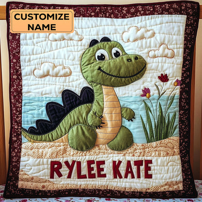 Dino Nap Patch WJ1207004CL Personalized Baby Quilt